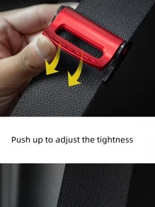 2 piezas Clip Cinturón asiento de coche - Rojo - Ver 4