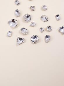 50 viên đá trang trí móng tay hình hỗn hợp - Bạc - Xem 5