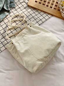 卡通和字母圖案按扣托特包 - 白色 - 查看 3