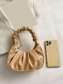 Women's Fashion Pleated Cloud Handbag For Daily Use - Khaki - View 5