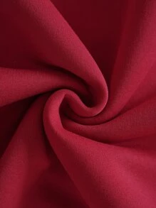 Manfinity Dauomo Men Solid Drawstring Pocket Detail Thermal Lined Sweatshirt - Burgundy - View 7