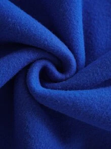 Men Letter Graphic Kangaroo Pocket Drawstring Thermal Hoodie - Royal Blue - View 5