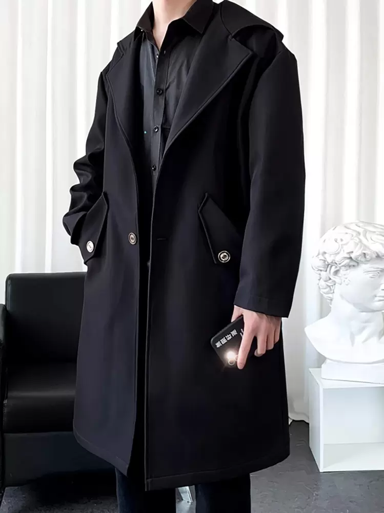 Hooded trench coat mens hot sale
