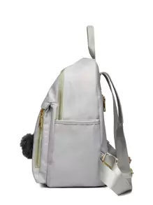 Waterproof,Lightweight Letter Graphic Backpack With Bag Charm School Bag For Graduate, Teen Girls, Freshman, Sophomore, Junior & Senior In College, University & High School, Perfect For Outdoors ,Travel & Back To School - Light Grey - View 3