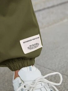 SHEIN 中小學生女孩帶扣口袋腰帶板條裝扮工服褲