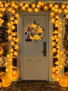 1 dây đèn hình lá phong với 10/20/30 đèn LED, 2/3/4.5ma dùng trang trí Halloween cho phòng, trang trí sân vườn Halloween làm quà tặng, trang trí ngày lễ, trang trí lễ hội - Màu vàng - Xem 1