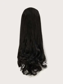 Extensión de cabello sintético de cola de caballo rizada larga - Negro - Ver 1