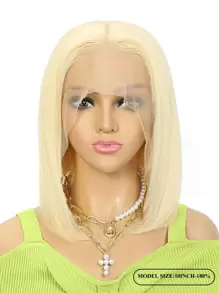 613 Blonde Straight 13 X 4 Lace Front Wig With Baby Hair Pre Plucked Bleached Knots Human Hair Wig Short Straight Blonde Wig For Women Blonde Color - S613 - View 5