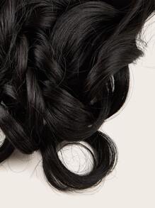 Extensión de cabello sintético de cola de caballo rizada larga - Negro - Ver 4