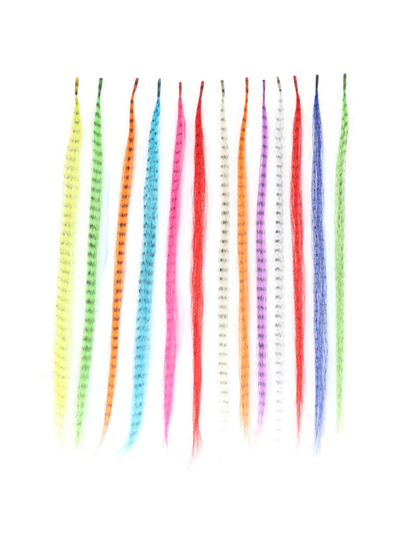 13pcs Long Straight Synthetic Hair Extension - Multicolor - View 1