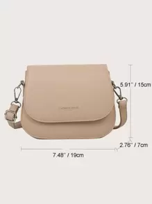 Yogodlns 時尚pu皮革單色襟翼式斜挎包,適合日常使用,防水輕盈,商務休閒迷你字母圖形翻蓋鞍座包,適合十幾歲的女孩,女大學生和入職新員工,非常適合辦公室、大學、工作、商務和通勤 - 卡其色 - 查看 8