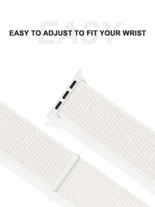 Dây đeo đồng hồ thể thao bằng nylon phát sáng, tương thích với các kích thước 38/40/41/42/44/45/46/49mm, dây đeo dệt bằng nylon màu trắng có thể điều chỉnh, thoáng khí, dành cho cả nam và nữ, tương thích với dòng Ultra 11/10/9/8/7/6/5/4/3/2/1 SE, thích hợp làm quà tặng cho học sinh nhân dịp tựu trường. - trắng - Xem 4