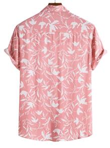 Manfinity RSRT Men Floral Print Shirt Without Tee - Baby Pink - View 2