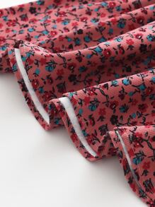 Toddler Girls Ditsy Floral Ruffle Trim Half Button Dress - Pink - View 4