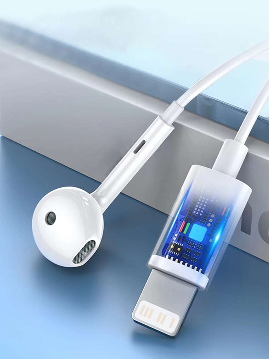 Auriculares internos relámpago Jack con cable - Blanco - Ver 1