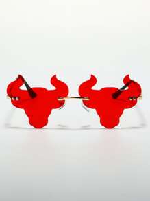 Hombres Gafas de moda sin marco ganado - Rojo - Ver 8