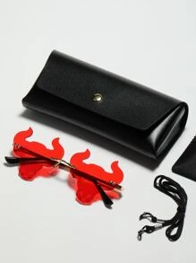 Hombres Gafas de moda sin marco ganado - Rojo - Ver 5