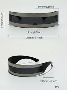 1 chiếc kính trang trí phong cách Cyberpunk cá nhân hóa, mạ lớp phủ, mang hơi hướng tương lai (không kèm hộp đựng) - Nhiều màu - Xem 5