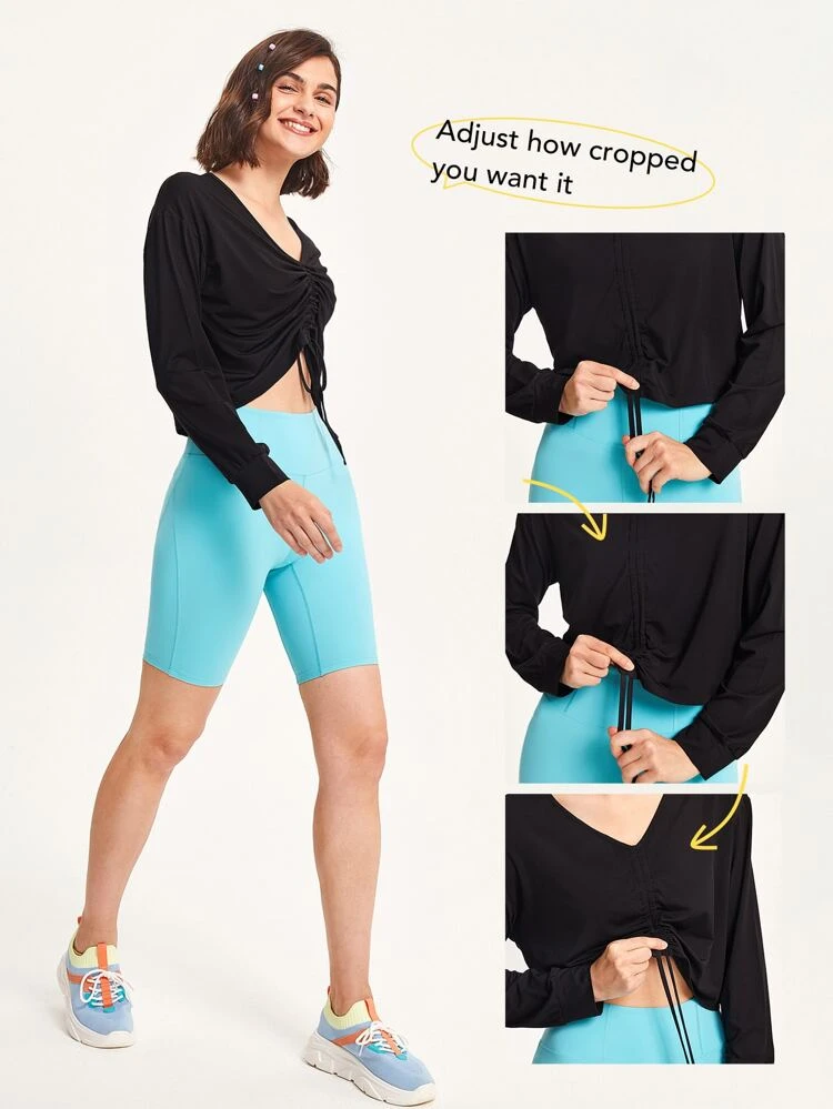 Modal Silk Touch Ruched Drawstring Top