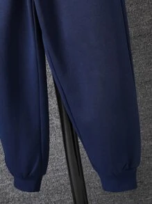 Bộ hai mảnh Trai Túi Đồ họa Lá thư Giải trí - Màu xanh hải quân - Xem 4