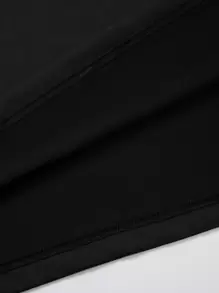 Manfinity Homme 男士反光字母圖案雙色抽繩連帽T恤 - 黑色 - 查看 4