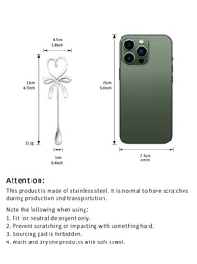 2 件心形设计搅拌勺学校用品，返校