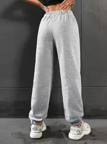 SHEIN Unity 蝴蝶和骷髏印花衛褲 - 淺灰色 - 查看 2