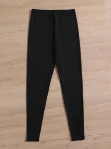 SHEIN Leggings Bé Gái Lễ Các Thánh Giải trí - màu đen - Xem 2