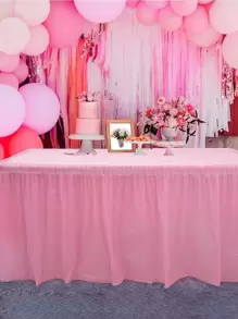 2 cái Váy bàn dùng một lần trơn - Hồng - Xem 1