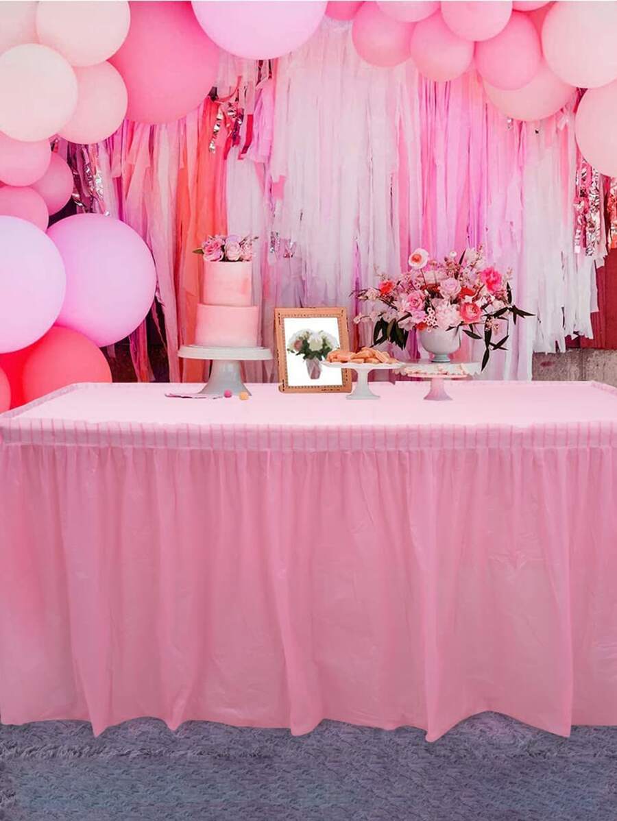 2 cái Váy bàn dùng một lần trơn - Hồng - Xem 1