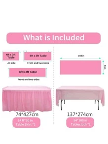 2 cái Váy bàn dùng một lần trơn - Hồng - Xem 3