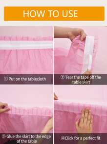 2 cái Váy bàn dùng một lần trơn - Hồng - Xem 4