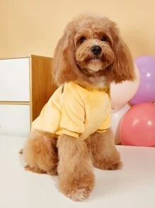 1入組字母圖案寵物運動衫 - 黃色 - 查看 6