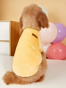 1入組字母圖案寵物運動衫 - 黃色 - 查看 3