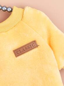 1入組字母圖案寵物運動衫 - 黃色 - 查看 5