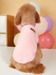 1入組字母圖案寵物運動衫 - 粉色 - 查看 3