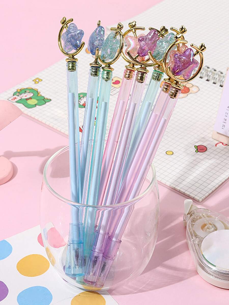 4 piezas Pluma de gel con diseño de estrella al azar - Multicolor - Ver 1