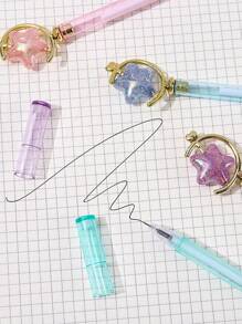 4 piezas Pluma de gel con diseño de estrella al azar - Multicolor - Ver 2
