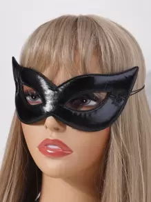 Party Cat Design Costume Eye Shield - Black - View 1