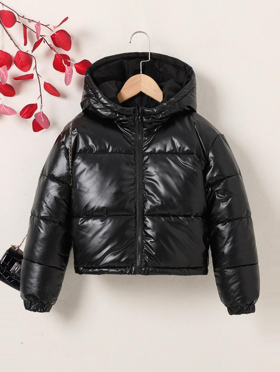 Tween 女童拉链连帽夹棉大衣