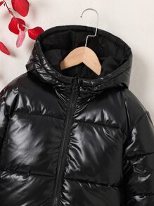 Tween 女童拉链连帽夹棉大衣