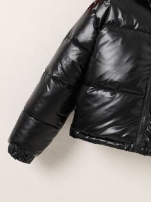 Tween 女童拉链连帽夹棉大衣