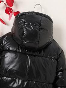 Tween 女童拉链连帽夹棉大衣