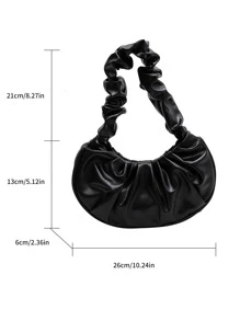 Túi Satchel có chi tiết xếp nếp nhẹ, giản dị dành cho doanh nhân dành cho nữ tuổi teen Sinh viên đại học, tân binh và nhân viên văn phòng Hoàn hảo cho văn phòng, trường đại học, công việc, kinh doanh, đi làm, ngoài trời, du lịch, đi chơi - màu đen - Xem 3