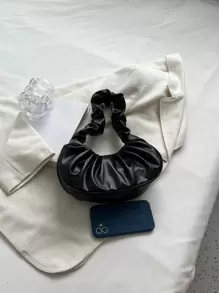 Túi Satchel có chi tiết xếp nếp nhẹ, giản dị dành cho doanh nhân dành cho nữ tuổi teen Sinh viên đại học, tân binh và nhân viên văn phòng Hoàn hảo cho văn phòng, trường đại học, công việc, kinh doanh, đi làm, ngoài trời, du lịch, đi chơi - màu đen - Xem 5