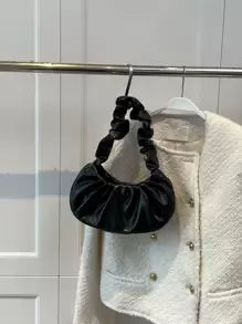 Túi Satchel có chi tiết xếp nếp nhẹ, giản dị dành cho doanh nhân dành cho nữ tuổi teen Sinh viên đại học, tân binh và nhân viên văn phòng Hoàn hảo cho văn phòng, trường đại học, công việc, kinh doanh, đi làm, ngoài trời, du lịch, đi chơi - màu đen - Xem 8