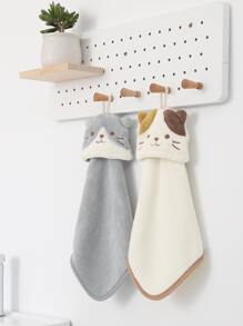 2pcs Cat Design Hand Towel - Multicolor - View 3