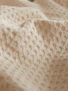 華夫鬆餅格紋被套套裝不附帶內芯 - 駝色 - 查看 6