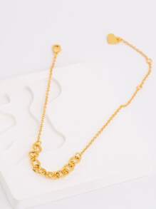 Circle Decor Bracelet - Yellow Gold - View 2