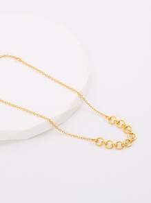 Circle Decor Bracelet - Yellow Gold - View 3